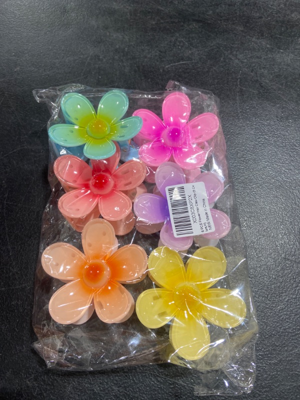 Photo 2 of 6 Pcs Flower Claw Clip Hair Clips, 3 inch Large Claw Clips Cute Hair Clips for Women Girls Hair Claw Clips for Thick/Thin Hair, Flower Hair Clip Hair Accessories Gifts for Women (6 Colors H)