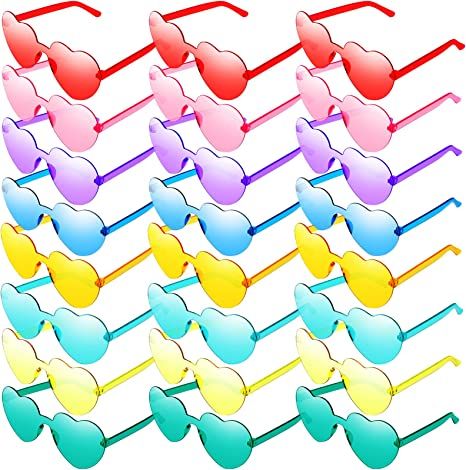 Photo 1 of 24 Pairs Heart Glasses Rimless Heart Shaped Sunglasses Bachelorette Party Sunglasses Pool Party Halloween Party Favors
PACK OF 2 