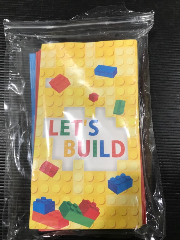 Photo 2 of 24 Packs Building Blocks Goodie Candy Treat Bags, Color Bricks Theme Building Block Party Supplies, Kids Birthday Party Favor Bags, Including Thank You Stickers Halloween Christmas Gift