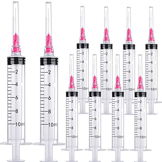 Photo 1 of 100Pack 10ml 10cc Disposable Measuring Tool Lab Syringes with 18Ga, Individually Sterile Package
