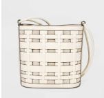 Photo 1 of Basket Weave Woven Bucket Bag - A New Day White