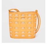 Photo 1 of Basket Weave Woven Bucket Bag - A New Day Orange