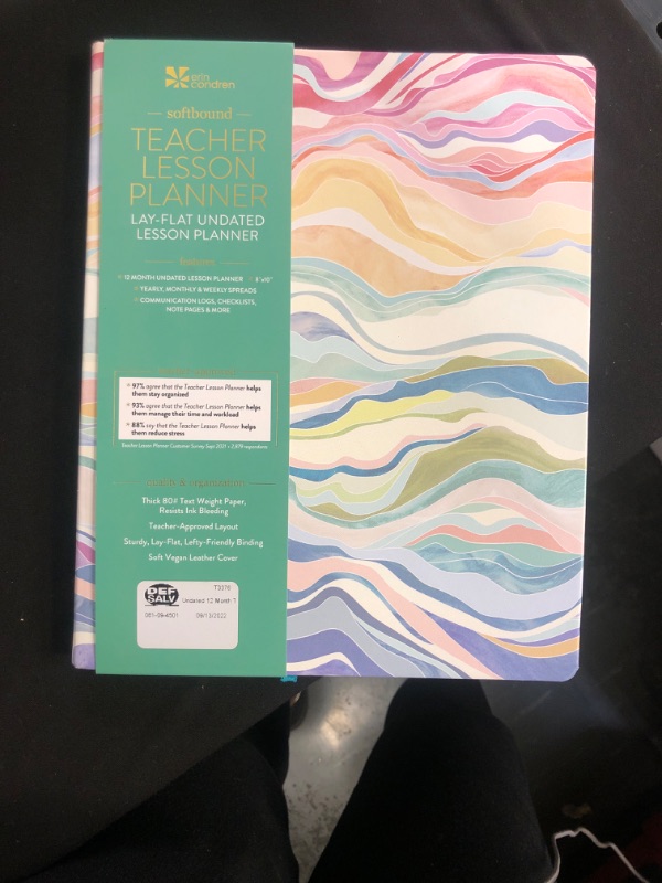 Photo 2 of Undated 12 Month Teacher Lesson Planner Softbound 8"x10" Colorful Layers - erin condren