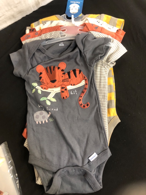 Photo 2 of Gerber Baby Boys' 5pk Safari Short Sleeve Onesies - Orange/Gray 3-4M