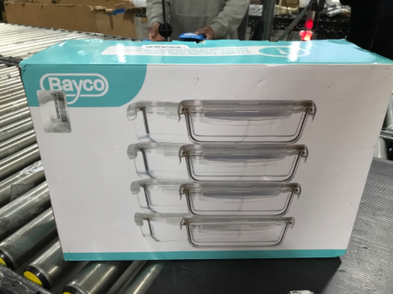 Photo 4 of 8 Pack Glass Food Storage Containers, BAYCO Glass Meal Prep Containers, Airtight Glass Storage Containers with Lids - BPA-Free & Leak Proof (8 lids & 8 Containers) 30oz
