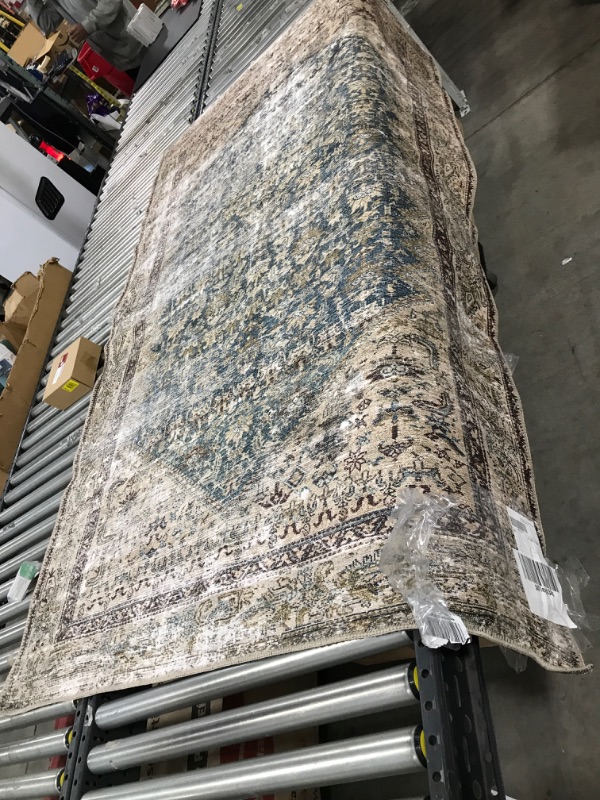 Photo 2 of Amber Lewis X Loloi Georgie Collection GER-04 Teal / Antique 5' X 7'6" Area Rug
