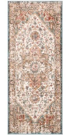 Photo 1 of Beige Fading Herati Medallion Area Rug runner 2'6x6
