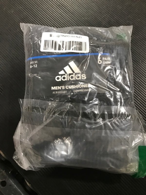 Photo 2 of Adidas Athletic Crew Socks 6 Pairs Black 