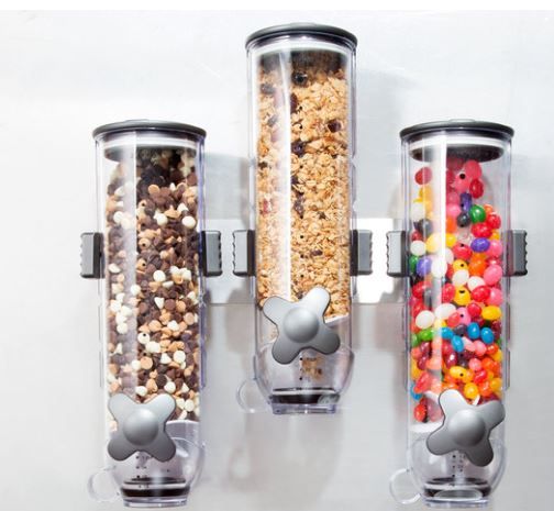 Photo 1 of Zevro KCH-06139 SmartSpace Wall Mount 0.4 Liter Triple Canister Dry Food Dispenser
