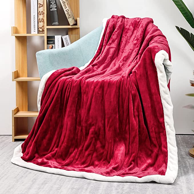 Photo 1 of  Heated Blanket Electric Throw Flannel Heated Blanket (Red & White)
