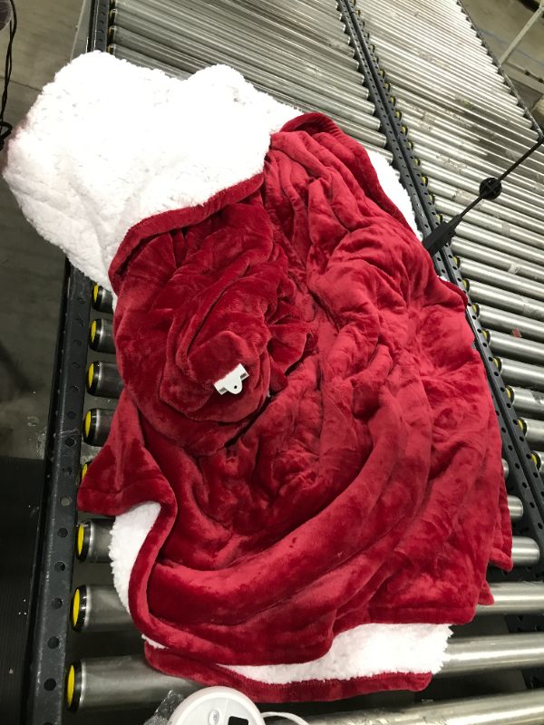Photo 1 of  Heated Blanket Electric Throw Flannel Heated Blanket (Red & White)
