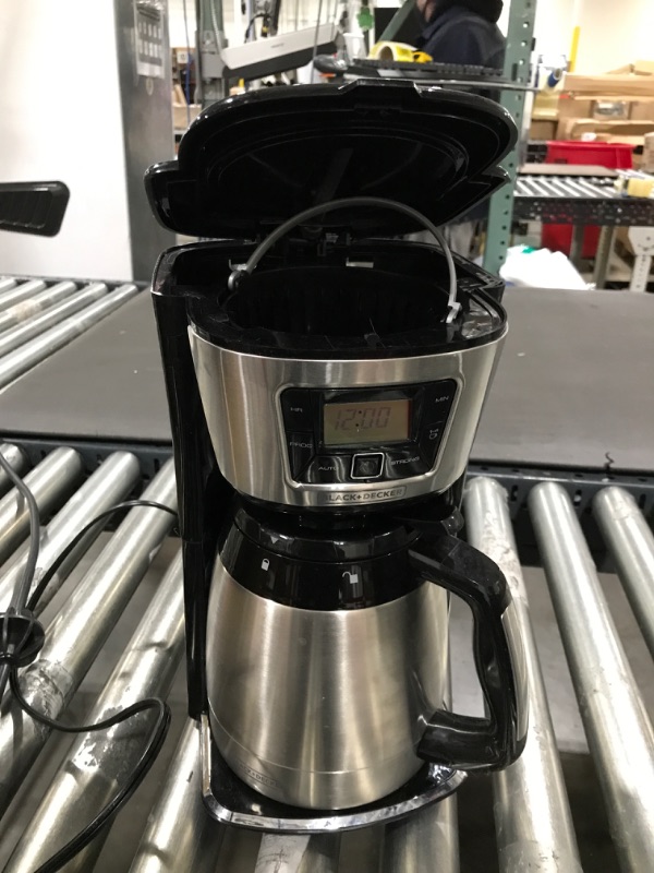 Photo 2 of BLACK+DECKER 12-Cup* Thermal Drip Coffee Maker Black/Stainless Steel - CM2035B