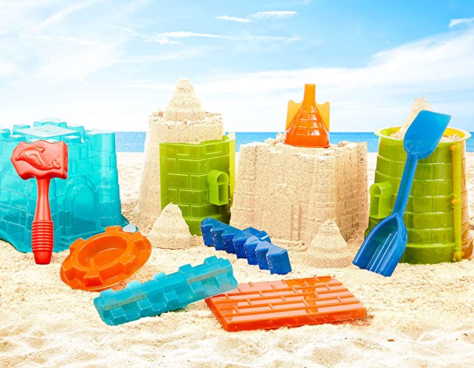 Photo 1 of Battat – Sand Toys for Kids – 11pc Sandcastle Building Kit with Sand Molds and Shovel – Outdoor Sandbox Toys – Sand Castle Play Set – 3 Years +
