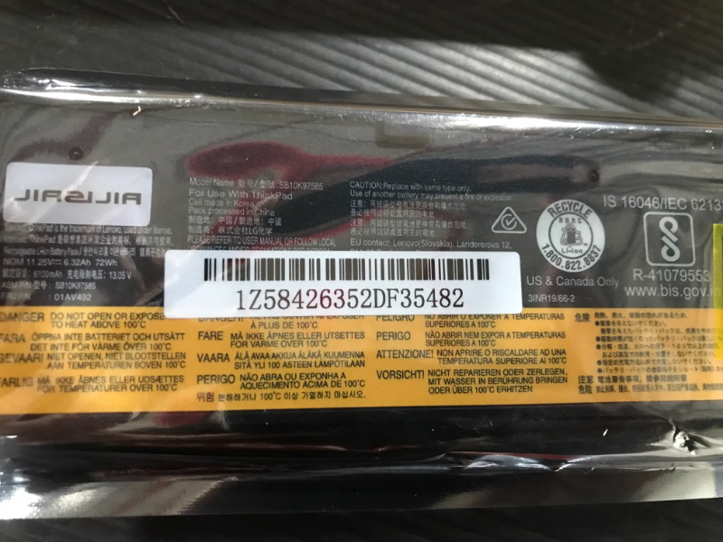 Photo 2 of 01AV423 SB10K97580 Laptop Battery Replacement for Lenovo ThinkPad T470 T570 T480 T580 P51S P52S TP25 A475 Series 61 4X50M08810 01AV422 01AV424 01AV452 01AV490 SB10K97579 11.4V 24Wh 2100mAh