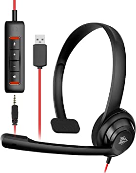 Photo 1 of NUBWO HW02 USB Headset with Microphone Noise Cancelling &in-line Control, Super Light, Ultra Comfort Computer Headset for Laptop pc, On-Ear Wired Office Call Center Headset for Boom Skype Webinars