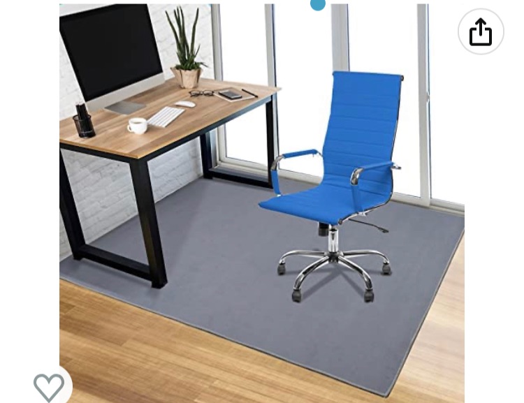 Photo 1 of Chair Mat for Hardwood Floors & Tile Floors Office Chair Mat 48" X 43" Desk Chair Mat Computer Rolling Chair Rug Floor Protector Mat for Office Home