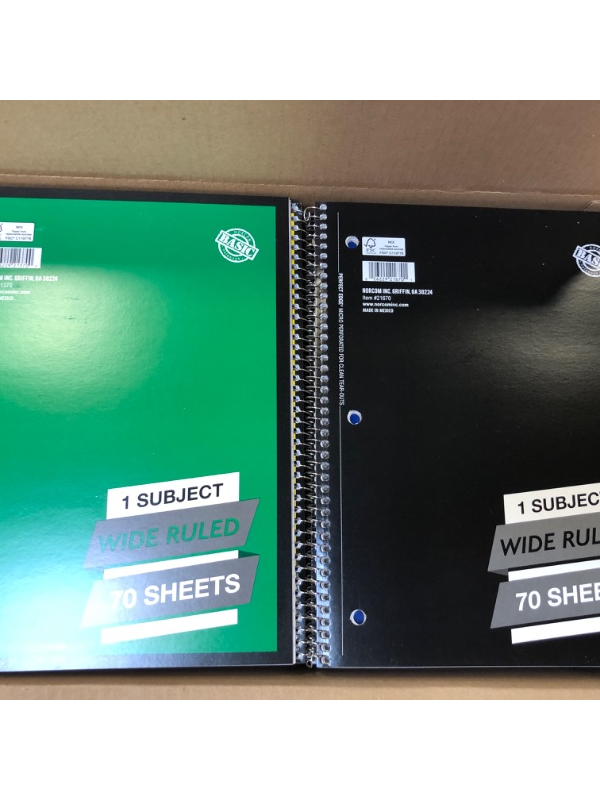 Photo 1 of NorCom 8" x 10.5" Multi-colored WIDE-RULED, 70 SHEET NOTEBOOKS; PACK OF 40+