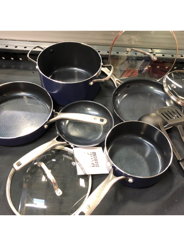 Photo 3 of Blue Diamond 10pc Cookware Set Blue