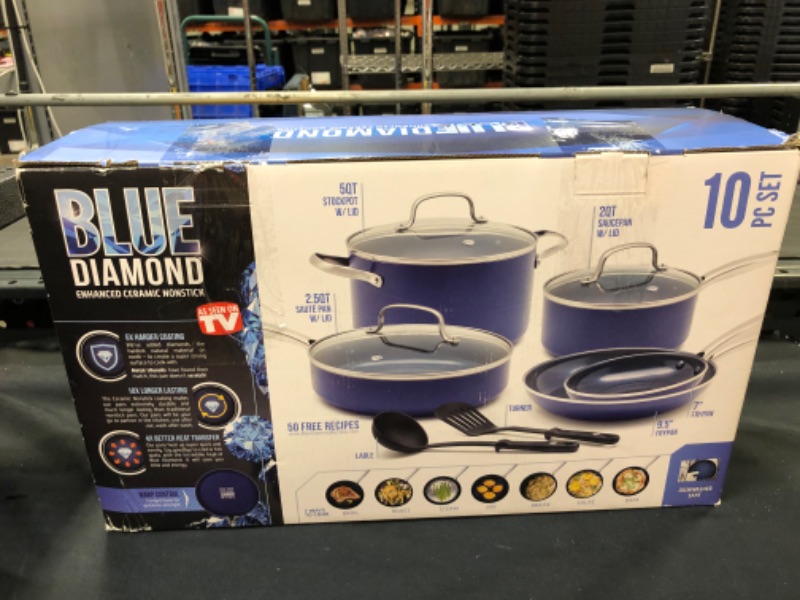 Photo 4 of Blue Diamond 10pc Cookware Set Blue