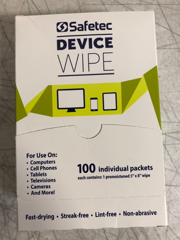 Photo 2 of Safetec Device Wipes, 5" x 8", 100 ct. Box
