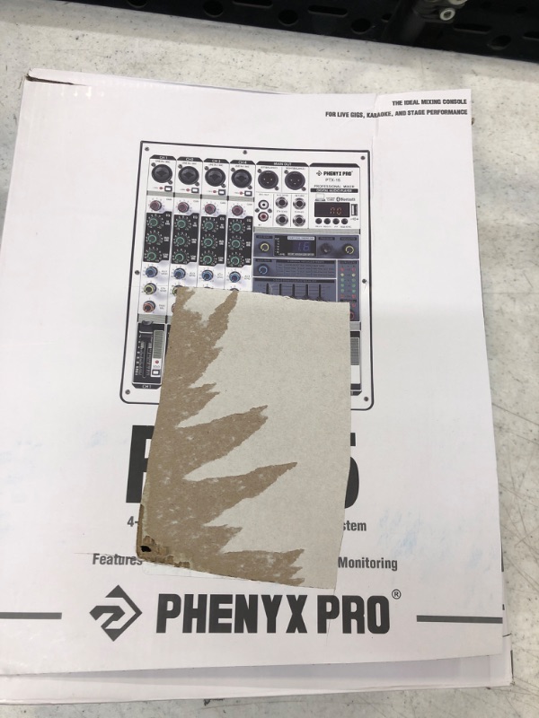 Photo 2 of Professional DJ Mixer, Phenyx Pro Sound Mixer w/USB Audio Interface, 4-Channel Sound board Audio Mixer w/Stereo Equalizer, 16 DSP Effects, Ideal for Stage, Live Gigs, and Karaoke (PTX-15)
