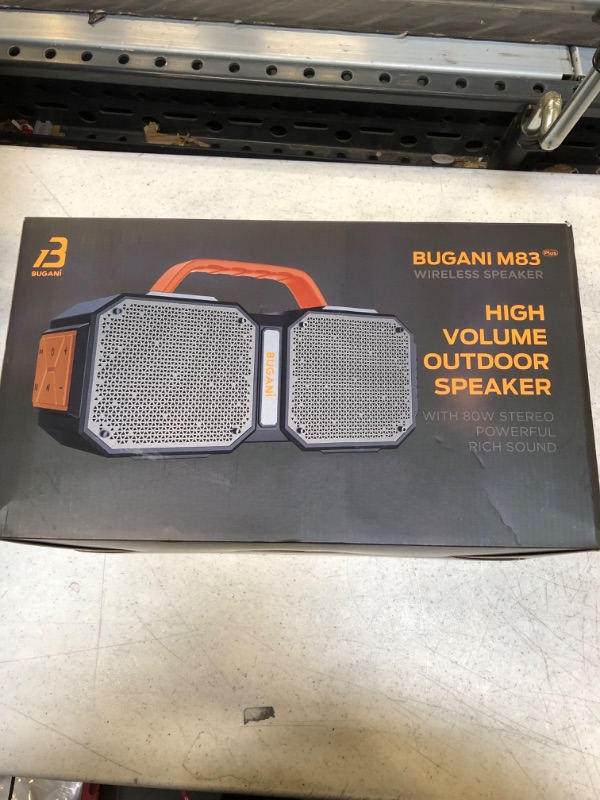 Photo 4 of Bluetooth Speakers, Upgraded BUGANI M83 Plus Bluetooth Speaker, Portable Wireless Speakers with 80W Stereo Super Power Rich Bass Sound, 24H Playtime, IPX6 Waterproof, For Outdoor Travel, Camping,Party