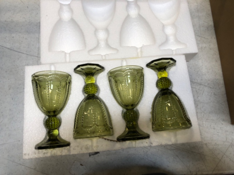 Photo 1 of 4PCS Green Glass Set 