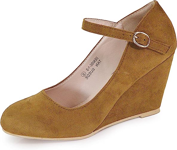 Photo 1 of Bella Marie Denise Women's Round Toe Wedge Heel Mary Jane
