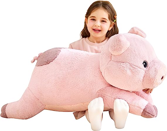 Photo 1 of IKASA Giant Pig Stuffed Animal Plush Toy,Large Pig Cute Jumbo Soft Toys,Huge Big Size Plushy Fluffy Fat Oversized Plushie,Gifts for Kids Girls Boys Girlfriend Childrens (30 inches, Pink)