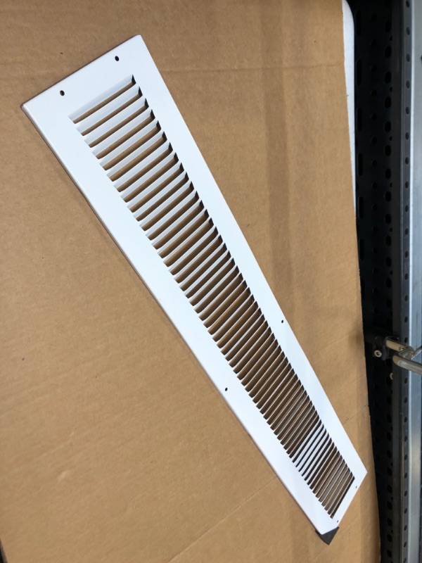 Photo 2 of 4" x 30" Return Air Grille - Sidewall and Ceiling - HVAC Vent Duct Cover Diffuser - [White] [Outer Dimensions: 5.75w X 31.75" h] 4 x 30 White