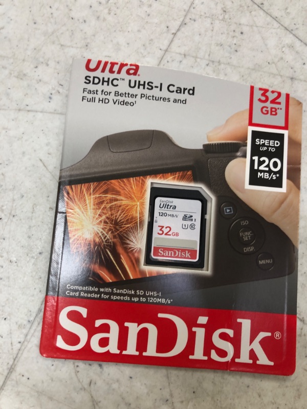Photo 2 of SanDisk 32GB Ultra SDHC UHS-I Memory Card - 120MB/s, C10, U1, Full HD, SD Card - SDSDUN4-032G-GN6IN
