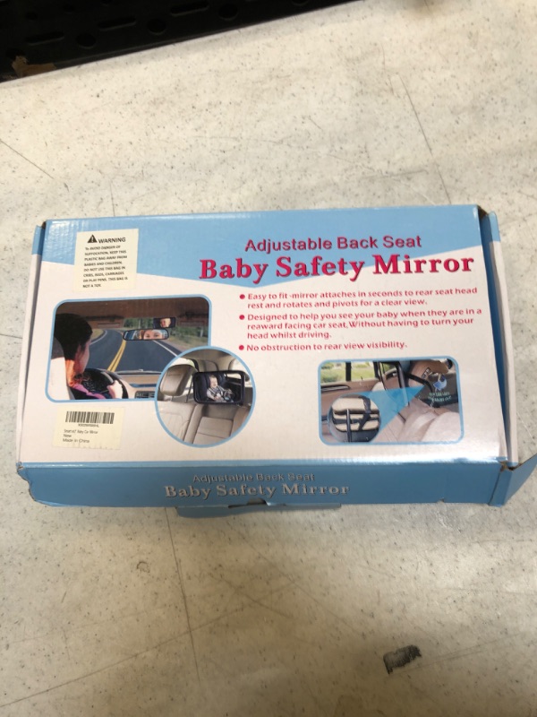 Photo 2 of Smart eLf Baby Car Mirror, Large Safety Car Seat Mirror for Rear Facing Infant Child with Wide Crystal Clear View, Shatterproof & Secure, Crash Tested and Certified for Safety - Essential Accessories