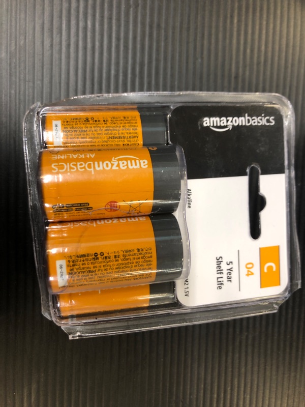 Photo 2 of Amazon Basics 4 Pack C Cell All-Purpose Alkaline Batteries, 5-Year Shelf Life, Easy to Open Value Pack 4 Count 1 Count (Pack of 4)