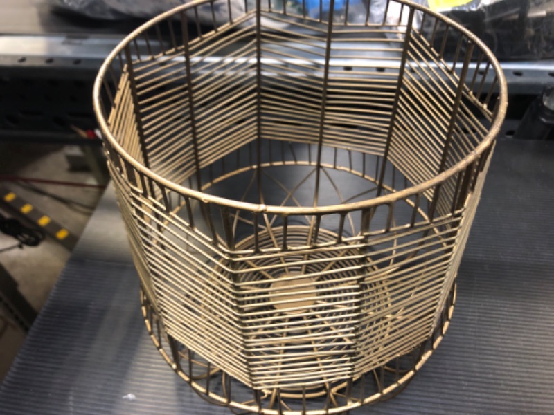 Photo 2 of Alchemade Modern Contemporary Brass Wire Storage Basket (9" x 9") - Handcrafted Round Multi-purpose Basket - Perfect Catch-all Holder for Work, Home Or School Use