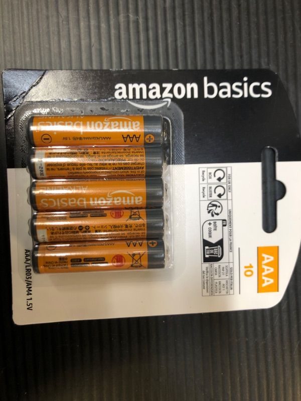 Photo 2 of Amazon Basics 10 Pcs AAA High-Performance Alkaline Batteries, 10-Year Shelf Life 10 Count (Pack of 1)--------factory sealed 