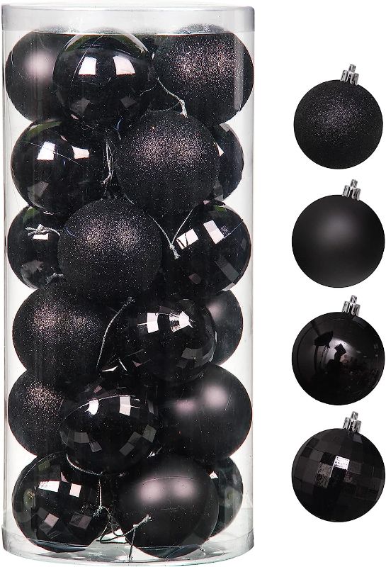 Photo 1 of 2pack----Jusdreen 24pcs Christmas Balls Ornaments for Xmas Tree Shatterproof Christmas Tree Hanging Balls Decoration for Holiday Party Baubles Set with Hang Rope 2.36"(Black 60mm) …
