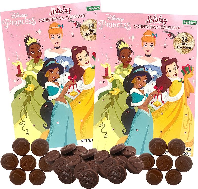 Photo 1 of Disney Princess and Marvel Advent Calendars, His and Hers 2023 Countdown to Christmas with 24 Milk Chocolate Candy Pieces, Pack of 2, 1.76 Ounces
