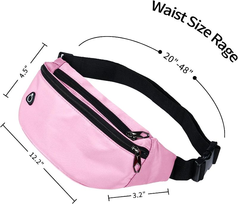 Photo 2 of Fanny Pack for Men Women, Waterproof Sports Waist Bag Pack, Belt Bag for Travel Hiking Running
