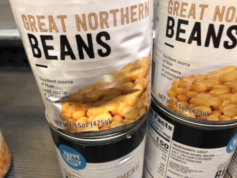 Photo 3 of 10pcs--Amazon Brand - Happy Belly Great Northern Beans, 15 Ounce---exp date 07/2023