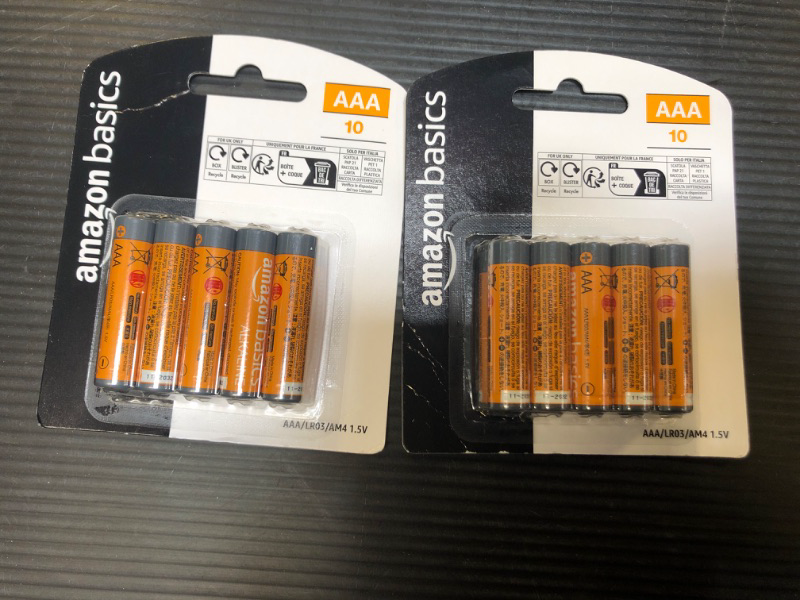 Photo 2 of 2 pack----Amazon Basics 10 Pcs AAA High-Performance Alkaline Batteries, 10-Year Shelf Life 10 Count 