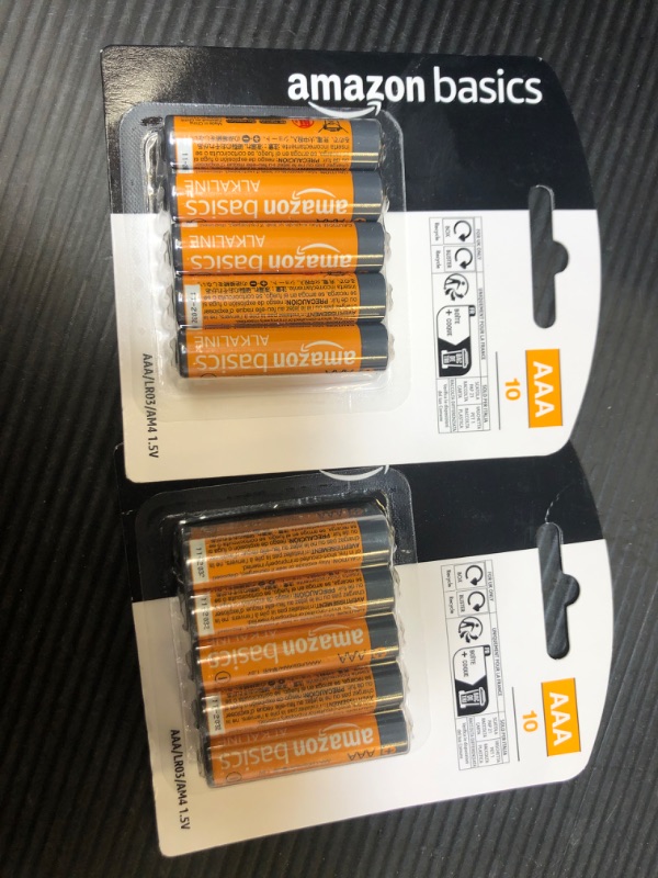 Photo 2 of 2pack Amazon Basics 10pcs  AAA High-Performance Alkaline Batteries, 10-Year  
