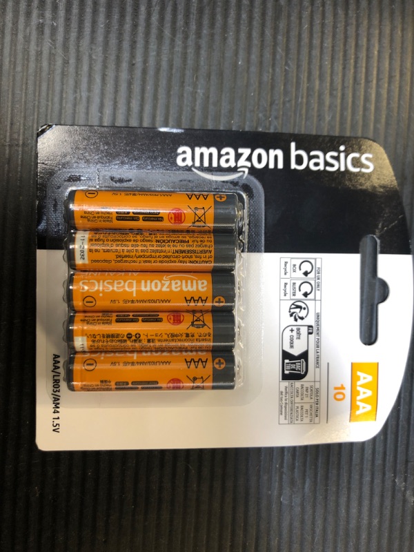 Photo 2 of Amazon Basics 10 Pcs  AAA High-Performance Alkaline Batteries, 10-Year Shelf Life 10 Count (Pack of 1)