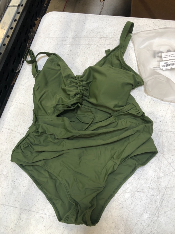 Photo 1 of GREEN ONE PIECE BATHING SUIT 2X RUNS SMALL NEW WITH TAGS 