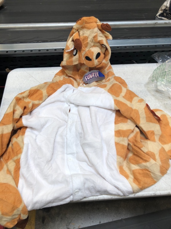 Photo 1 of Adult Onesie Halloween Costume - Animal and Sea Creature - Plush One Piece Cosplay Suit for Adults, Women and Men FUNZIEZ! Large Giraffe
LARGE 
