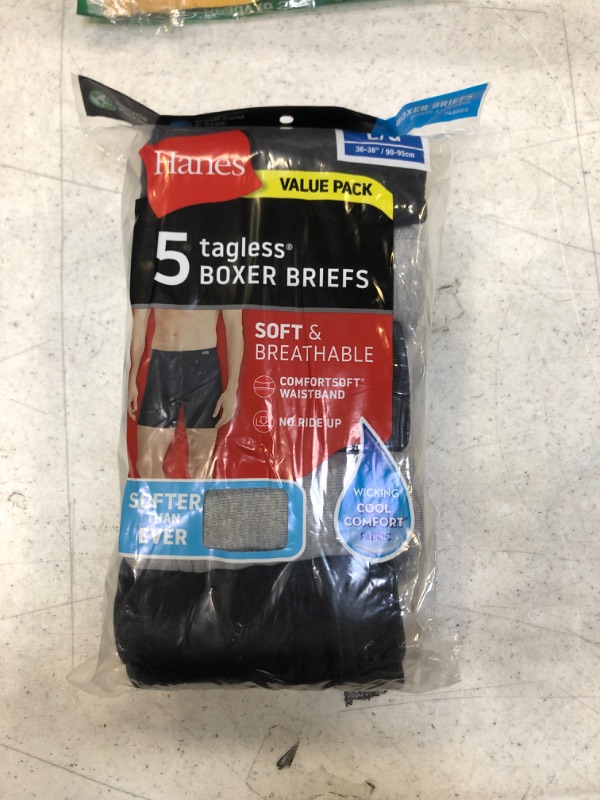 Photo 2 of Hanes Men’s ComfortSoft Extended Sizes Boxer Briefs – Multiple Packs Available
LARGE 