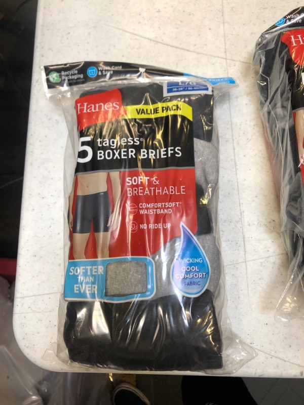 Photo 1 of Hanes Men’s ComfortSoft Extended Sizes Boxer Briefs – Multiple Packs Available LARGE