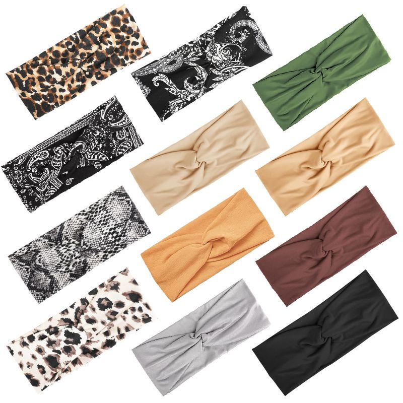 Photo 1 of 12 Pcs Headbands for Women Non Slip, Elastic Hair Bands for Women, Stretchy Head Bands Headwraps for Yoga Workout
