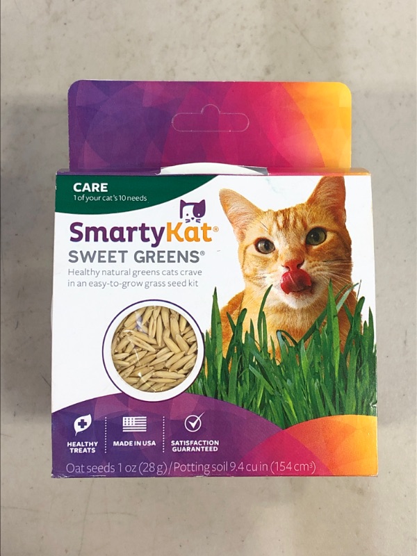 Photo 5 of 3PC SmartyKat Sweet Greens Organic Oat Grass Cat Grass Grow Kit
