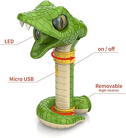 Photo 2 of Randalfy Toddler Flashlight - LED Flashlight for Kids, 5 Light Modes Snake Shaped Flash Light and Sound, Flash Light Toys for Birthday Halloween for 3 4 5 6 7 8+Years Boys Girls Camping Hiking
