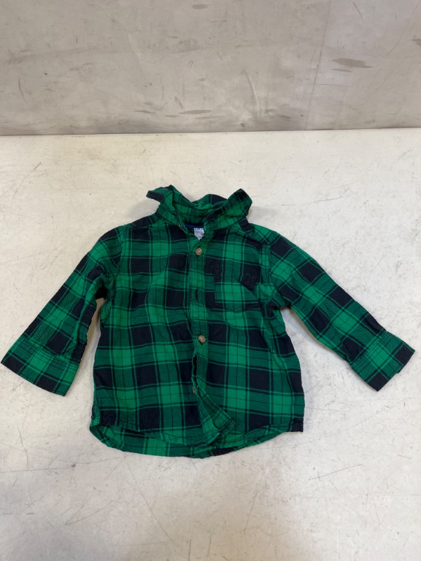 Photo 1 of CARTERS-TODDLER BOYS PLAID GREEN BUTTONED UP LONG SLEEVE, SIZE : 9 